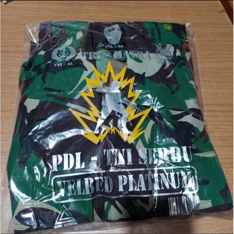 Baju/Seragam TNI TRI - MATRA PDL TNI SERBU VELBED PLATINUM