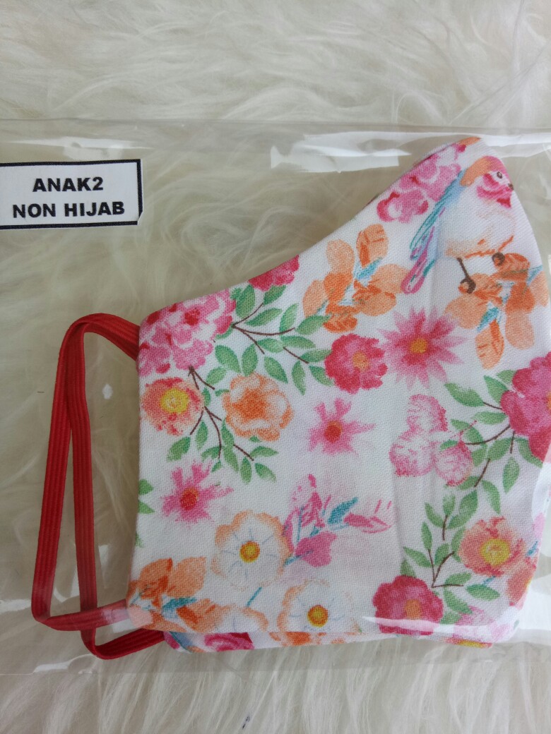 Masker Kain Limited Edition_masker Motif Unik Floral_masker Ibu Dan Anak_masker Hijab Dan Non Hijab