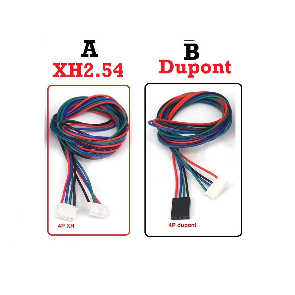 [HAEBOT] Kabel Stepper Nema 17 Motor Cable XH2.54 Dupont 4pin ke 6Pin 26AWG CNC 3D Printer Konektor Socket Bipolar 4 Kabel Terminal DIY Mesin Arduino A4988