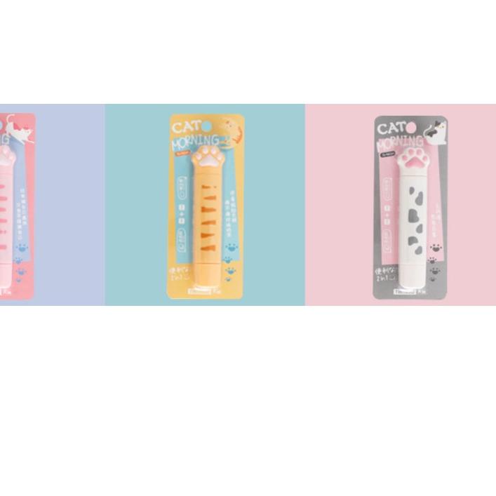 

LANGSUNG BELI Tipex 2 In 1 Kertas lucu Selotip Roll Glue Tape Lem Correction Tape Cat Paw - AT09+