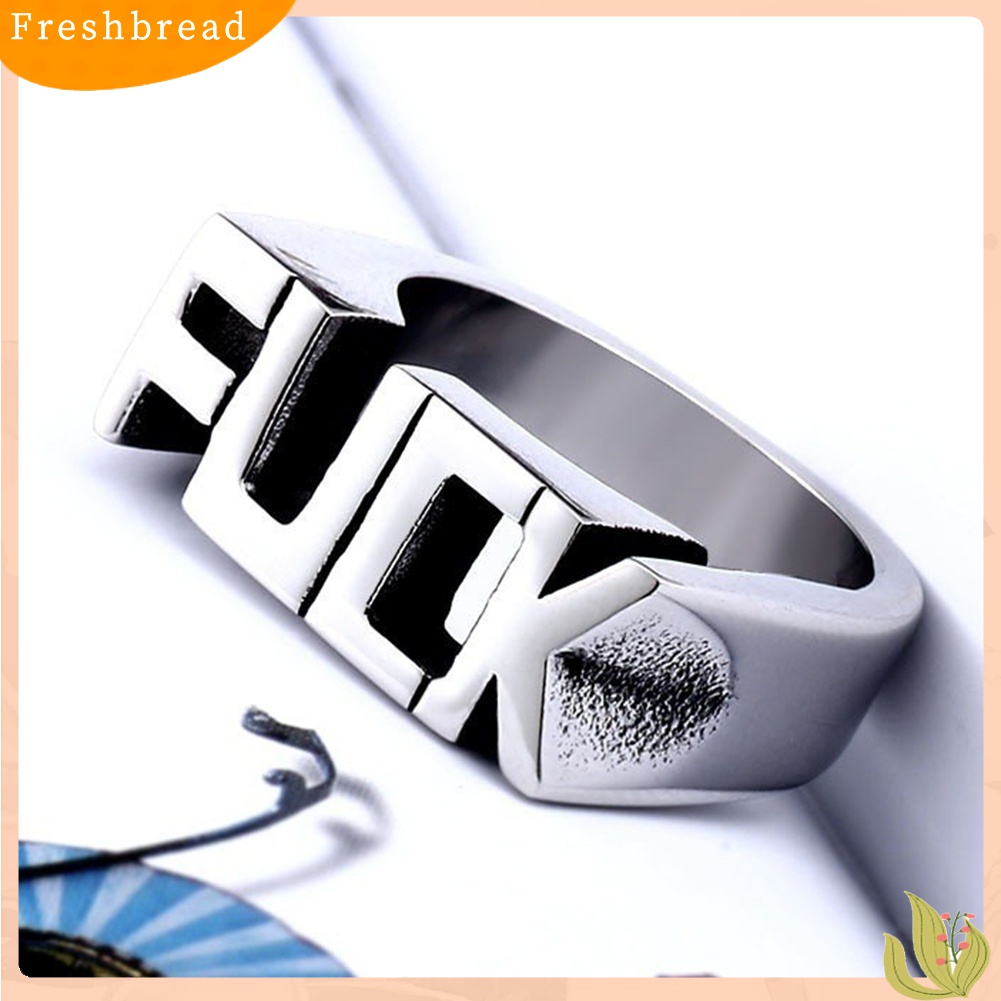 [TERLARIS]Punk Stainless Steel Letter Style Cool Hip Hop Finger Ring Jewelry for Women Men