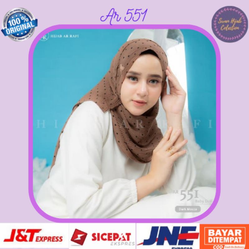 TerbaruJilbab hijab pashmina plisket motif polka terlaris 2021 Arrafi Ar 551 ORI,Zoya elzatta