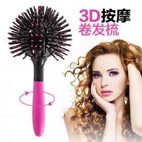 Sisir Rambut 3D Magic Comb 360 Derajat - Black/Pink