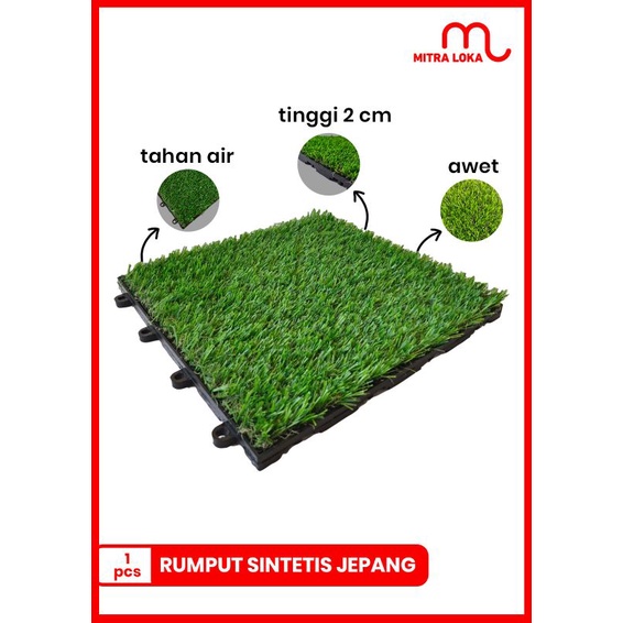 Mitra Loka Ubin Rumput Sintetis Indoor Outdoor Interlock Lantai Decking Tile Flooring Parquete Karpe
