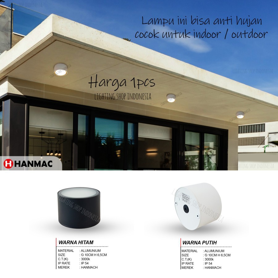 H301 lampu downlight plafon outbow led bulat outdoor waterproof lampu kanopi teras