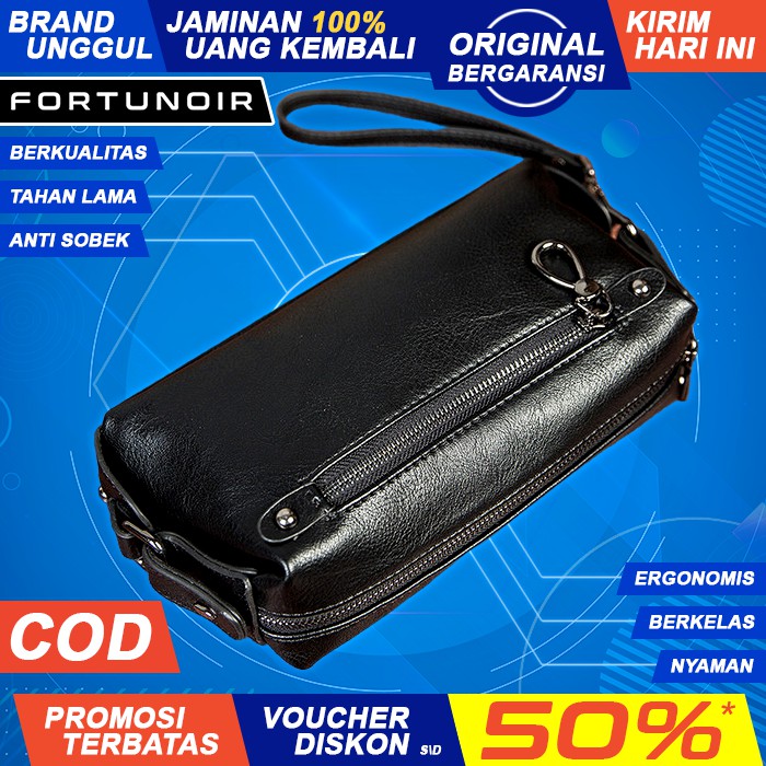 Tas Tangan Handbag Clutch Pegang Pegangan Pesta Fashion Gaul Keren Kulit Pria Cowok Cewek Laki FN405