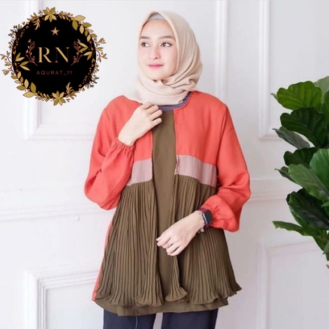 Atasan Baju Blouse Cassandra blouse plisket PR001