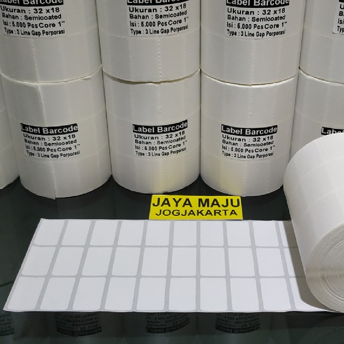 

LABEL BARCODE SEMICOATED 32 X 18 3 LINE GAP CORE 1" ISI 5.000 PCS