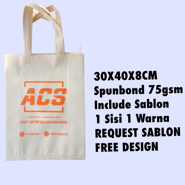 

✨ BISA COD ✨ GOODIEBAG | TAS SPUNBOND |Paket Tas Lipat Samping 30x40x8cm dan Sablon - Maroon