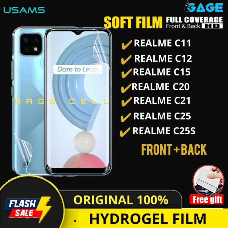 USAMS - HYDROGEL FILM HYDBRID ANTI GORES REALME C11 C12 C15 C20 C21 C25 C25S FULL SCREEN PROTECTOR