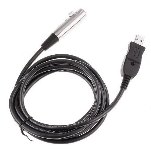 USB to XLR Microphone Studio Audio OMUA3WBK Adapter Connector 2.8M - AY12 - Black