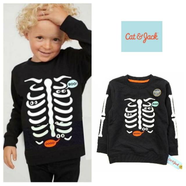 Sweater cat & jack anak glow in the dark