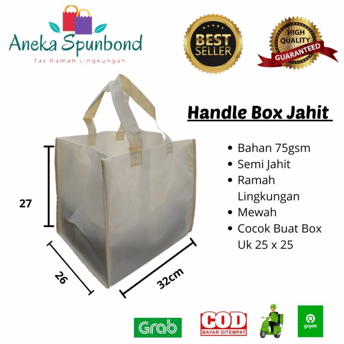 

NEW Tas Spunbond/ Goodie Bag/ Tas kain Kotak Jahit Box 25 x 25 Premium