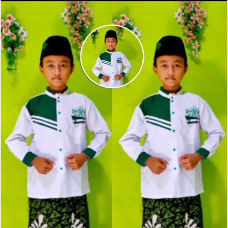 Kemeja Koko Anak Remaja SD SMP / Baju Koko NU Bordir / Koko HSN Anak