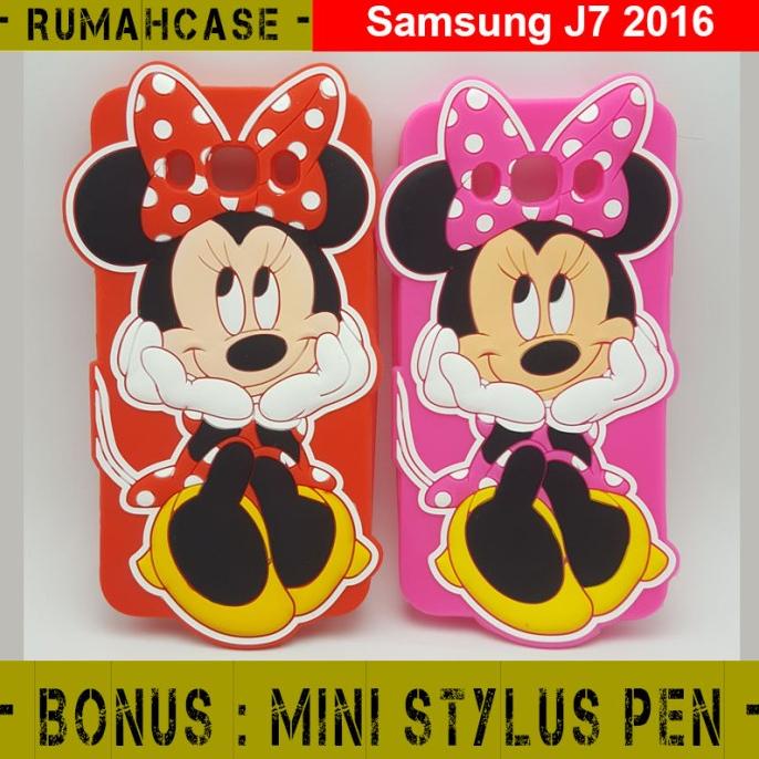 Samsung J7 2016 J710 - Minnie Mouse 3D Cute Case Casing Silicone Lucu dijamin