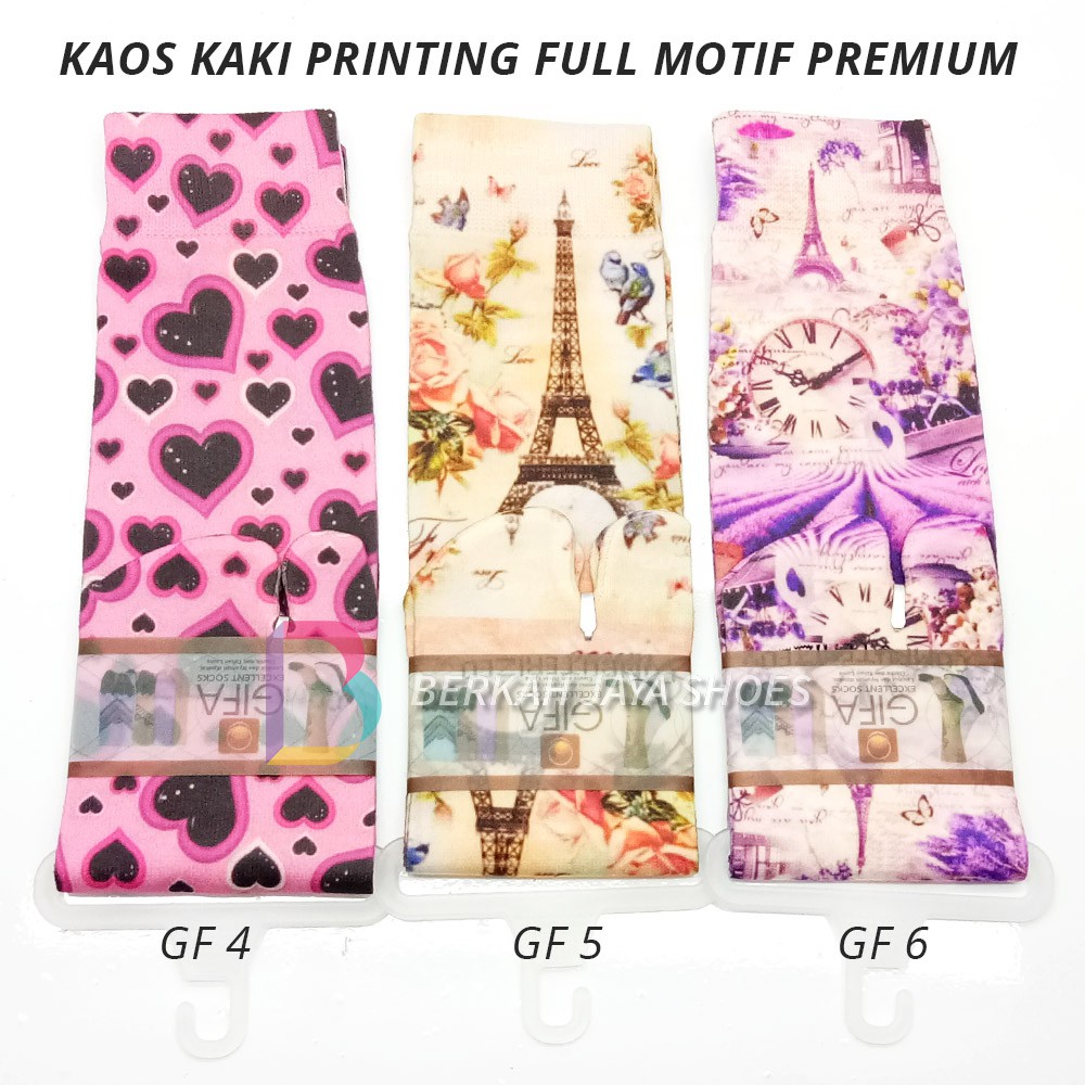 Kaos Kaki Jempol Wanita Full Printing / Kaos Kaki Wanita Full Motif Printing Premium