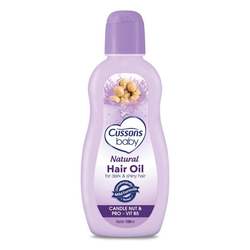 Cussons Baby Natural Hair Oil Candle Nut Cusson Minyak Rambut Kemiri Bayi Candlenut Oil 100ml - Cussons Hair Oil Coconut Vit E Minyak Rambut Bayi Minyak Kelapa