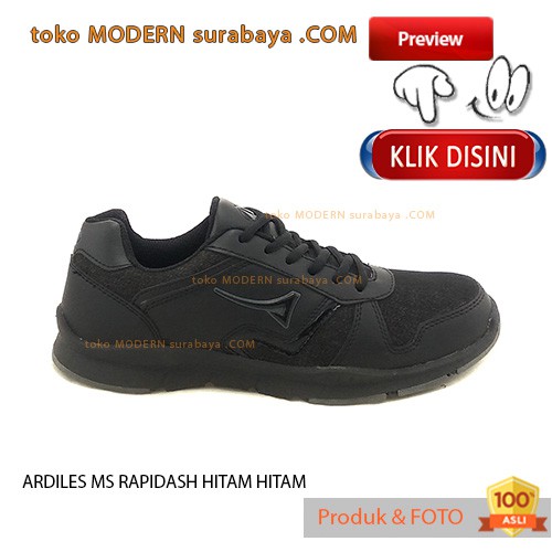 ARDILES MS RAPIDASH BLACK BLACK sepatu sekolah kets casual sneakers