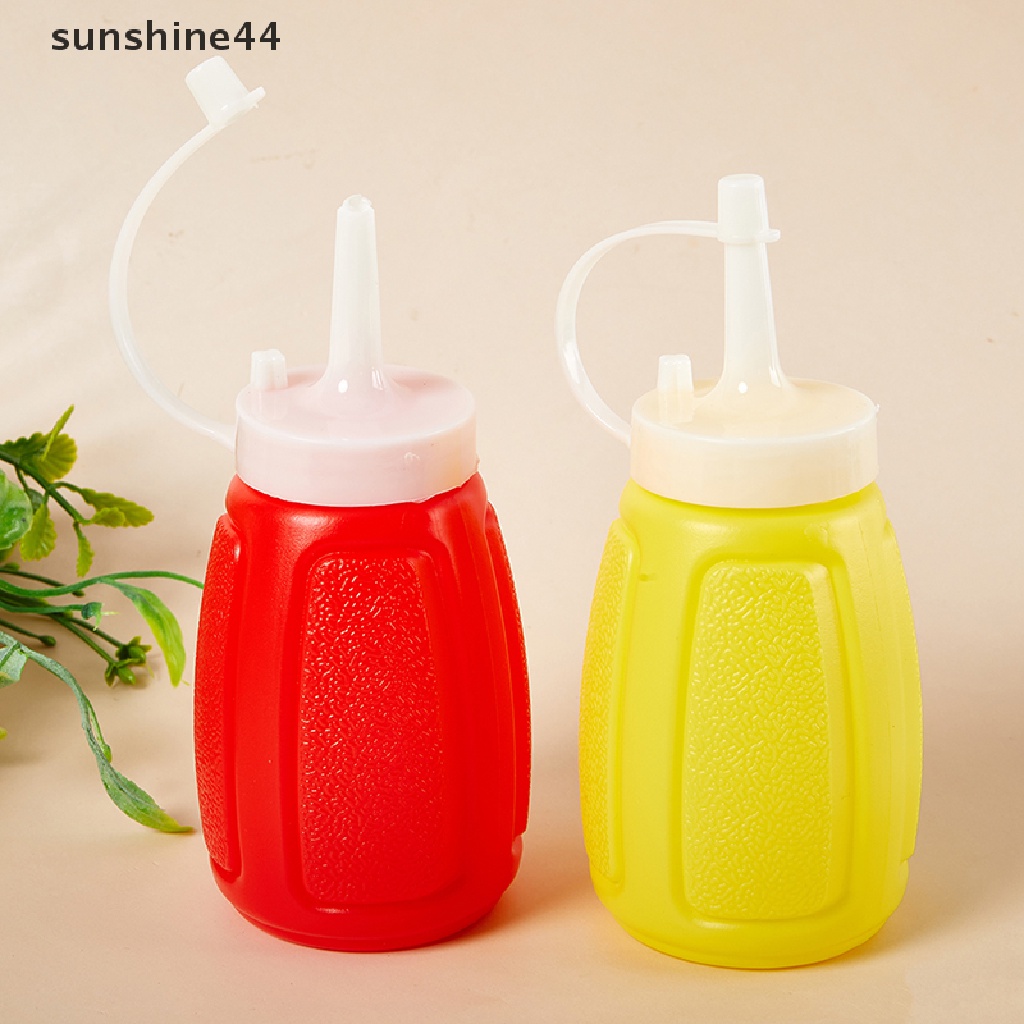 Sunshine 2pcs Botol Remas 150 / 300ml Bahan Plastik Dengan Tutup Untuk Saos / Kecap