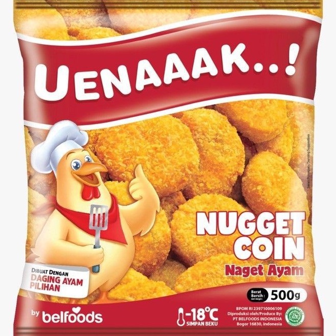 

BELFOODS UENAAAK Nugget Coin (Naget Ayam) 500gr