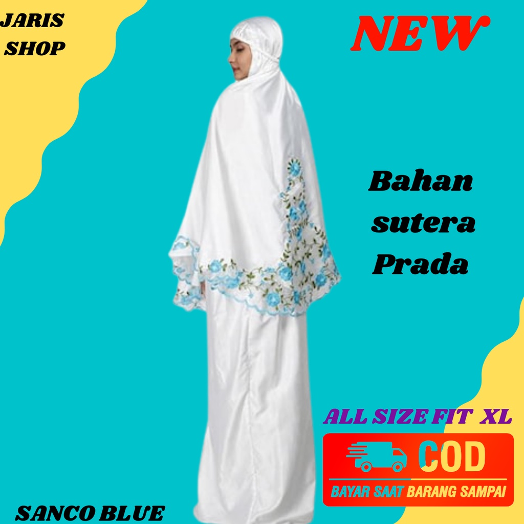Mukena Putih Dewasa Premium Mewah Mukenah Dewasa Bordir  Bahan Adem Sutra Asli Original Motif Bunga 
