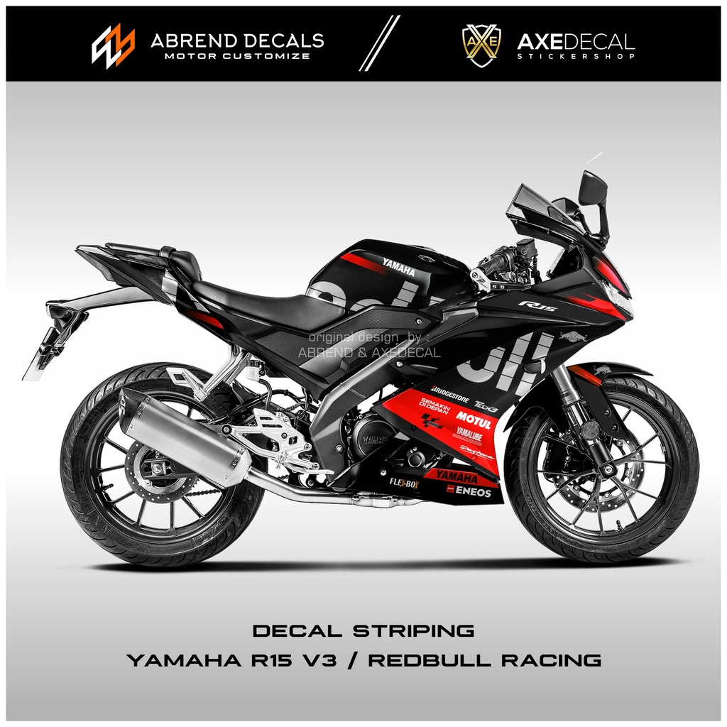 STRIPING YAMAHA R15 V3 REDBULL / STIKER MOTOR R15 V3 / STOCK DECALS