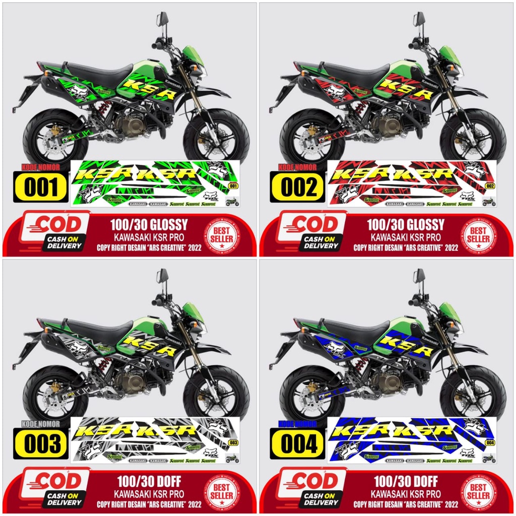 Sticker Striping Decal Kawasaki KSR PRO Variasi DOFF/GLOSSY Semua Ready Bisa COD