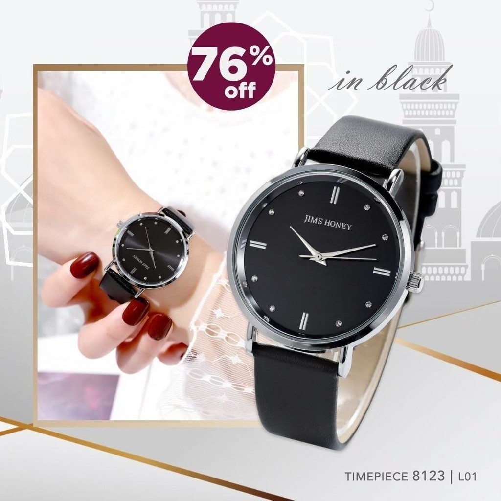 Jam 8123 JIMS HONEY ORIGINAL Jam Tangan Wanita Cewek Keren Analog Elegan Masa Kini Aksesoris Murah-4