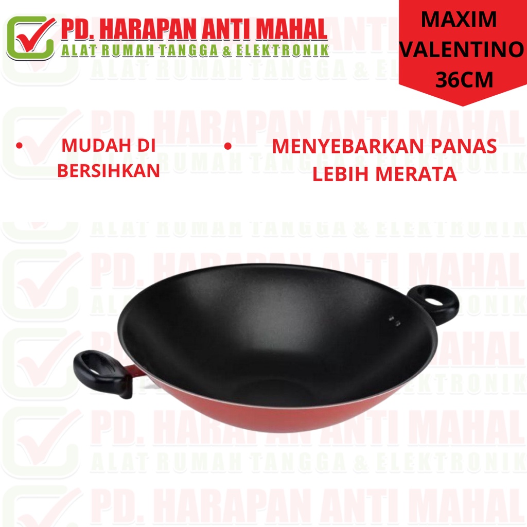 Wajan Maxim Valentino 36cm/ katel teflon maxim/alat penggorengan/maxim valentino