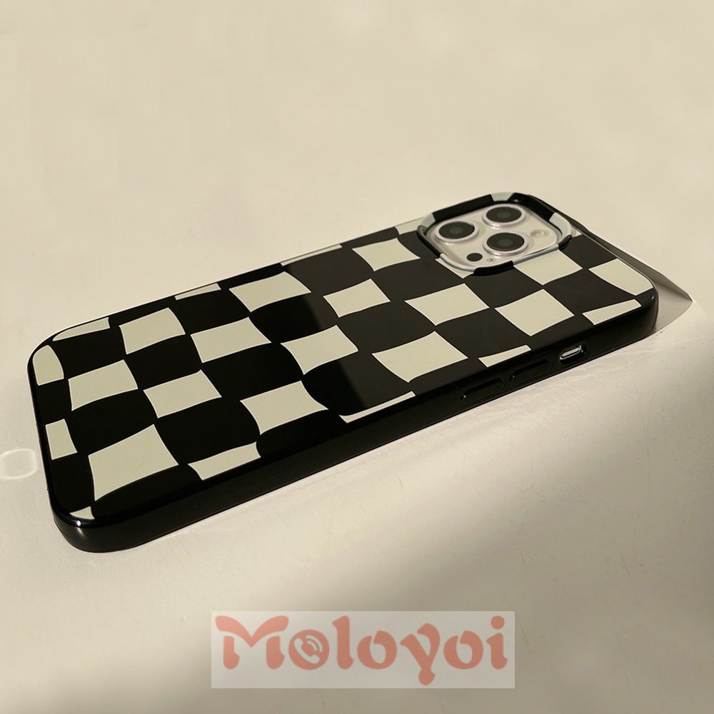 Soft Case Pelindung Lensa Bahan TPU Warna Hitam Dan Putih Untuk IPhone 7 8 Plus XR 11 13 12 Pro Max X XS Max SE 2020