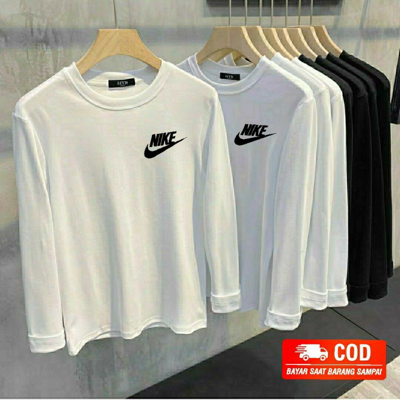 Baju Kaos Lengan Panjang Pria NIK3 Kaos Pria Cotton Combed Atasan Tshirt Lengan Panjang Pria
