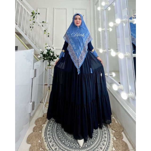Dijah 658 ORI by Dijah / Gamis Set Syar'i / Gamis Pesta / Gamis Syar'i Polos / Gamis Mewah / Dress Muslimah / Baju Syar'i Terbaru / Fashion Muslimah Branded-4