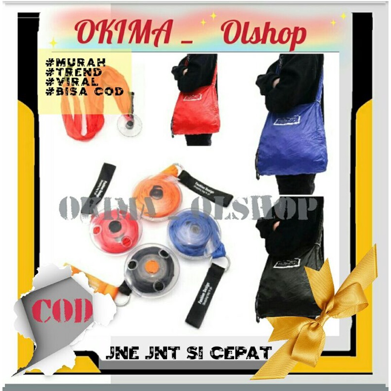 

Roll Up shopping bag tas kantong belanja portable yoyo spiral