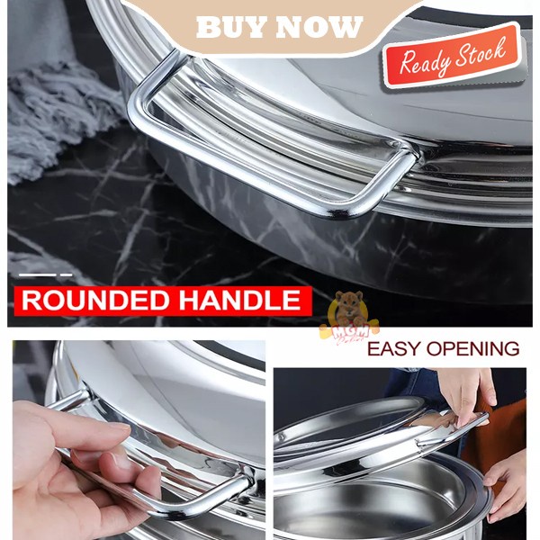 LUXURY Prasmanan Hydraulic Round Chafing Dish 6.0L Bulat SOFT CLOSING