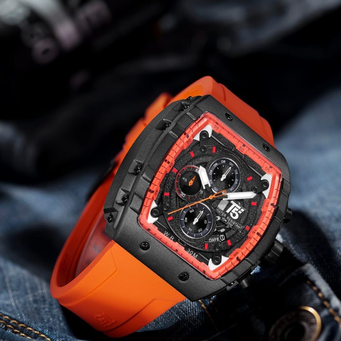 Jam Tangan Original T5 Pria H3856G / H 3856 G - Orange