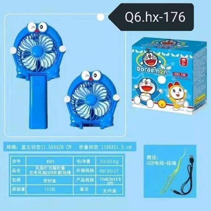 Kipas genggam lipat mini doraemon