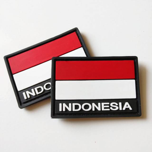Patch rubber BENDERA MERAH PUTIH INDONESIA/tempelan karet velcro emblem