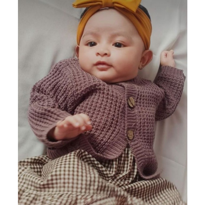 TETSU SHOP Sweater cardigan rajut anak bayi unisex kancing lima untuk anak umur 8 bulan-5tahun bisa 