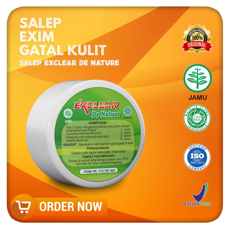 SALEP EXCLEAR Obat Salep Untuk Exim/Eksim dan Gatal Pada Kulit Ampuh Herbal De Nature
