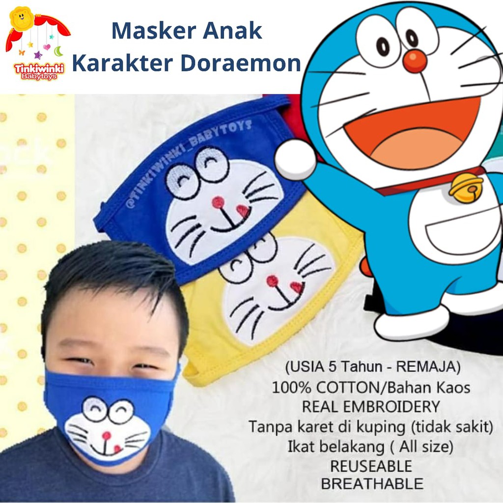 Masker Kain Anak Karakter Doraemon