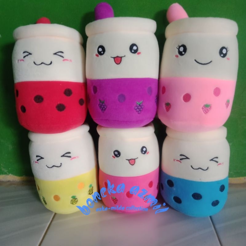 Boneka Boba bubble milk tea paduan warna size m