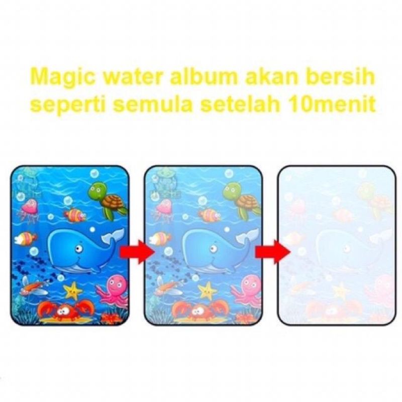 Magic Water Book Buku Mewarnai Water Doodle Book Drawing Pen Cair Graffiti