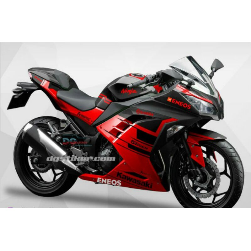 decal ninja 250 fi merah hitam simple costum