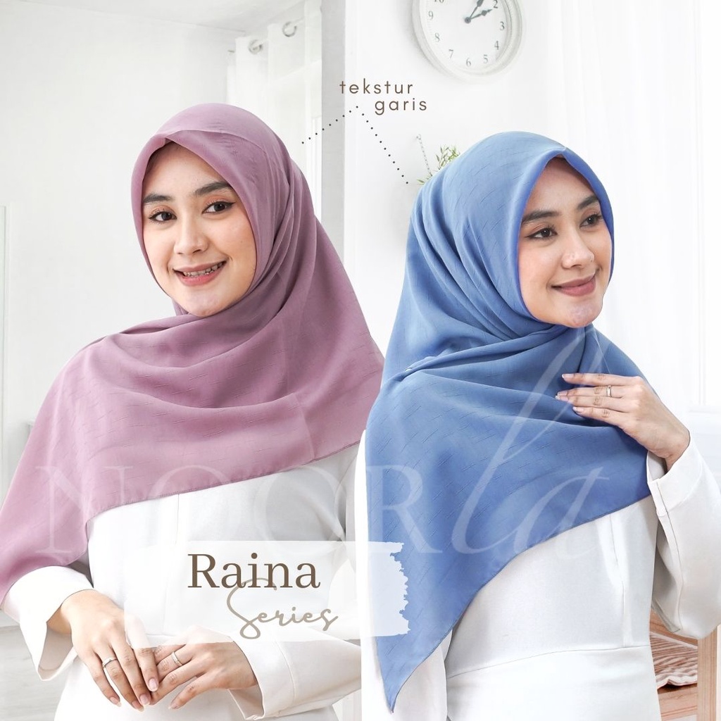 NOORLA - HIJAB SEGIEMPAT RAINA / JILBAB SEGI EMPAT MOTIF GARIS / KERUDUNG GARIS PREMIUM