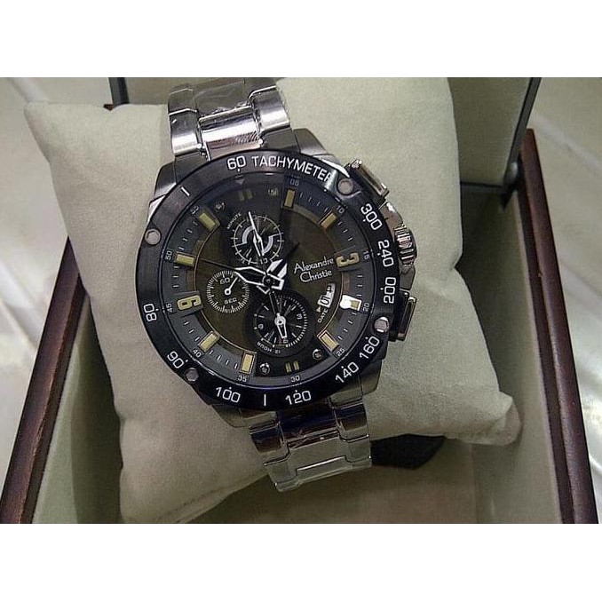 Promo Jam Tangan Alexandre Christie Original Ac6463Mc Rantai Silver Keren Ready