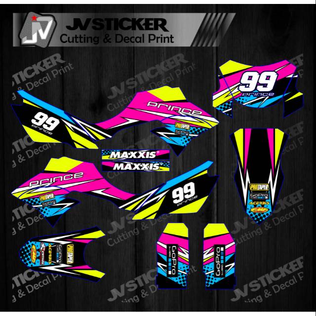 Decal klx new D-Tracker kode nomor sponsor bisa di custom