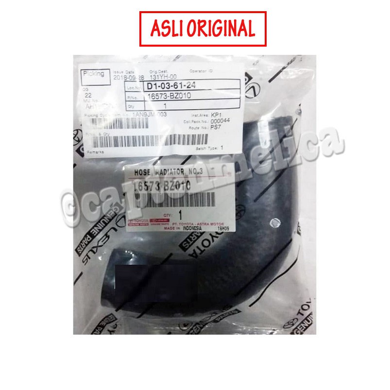 ORI Selang Pipa Air Radiator Avanza Xenia 2010 2011 2012 2013 2014 2015 ByPass waterpump water pump 