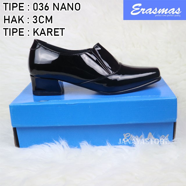 Sepatu Ankle Boot Karet 036 Erasmas Hak 3cm Polwan Kowad Satpol PP