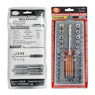 obeng set 28 Bit Kunci Sok Screwdriver Custom Toolsset Perkakas JL-1062