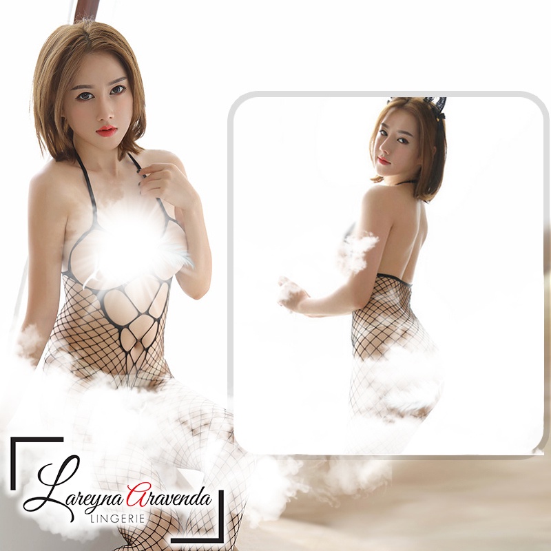 Lingerie Lingeria Body Stoking Seksi Model Jaring Besar Spider LG139